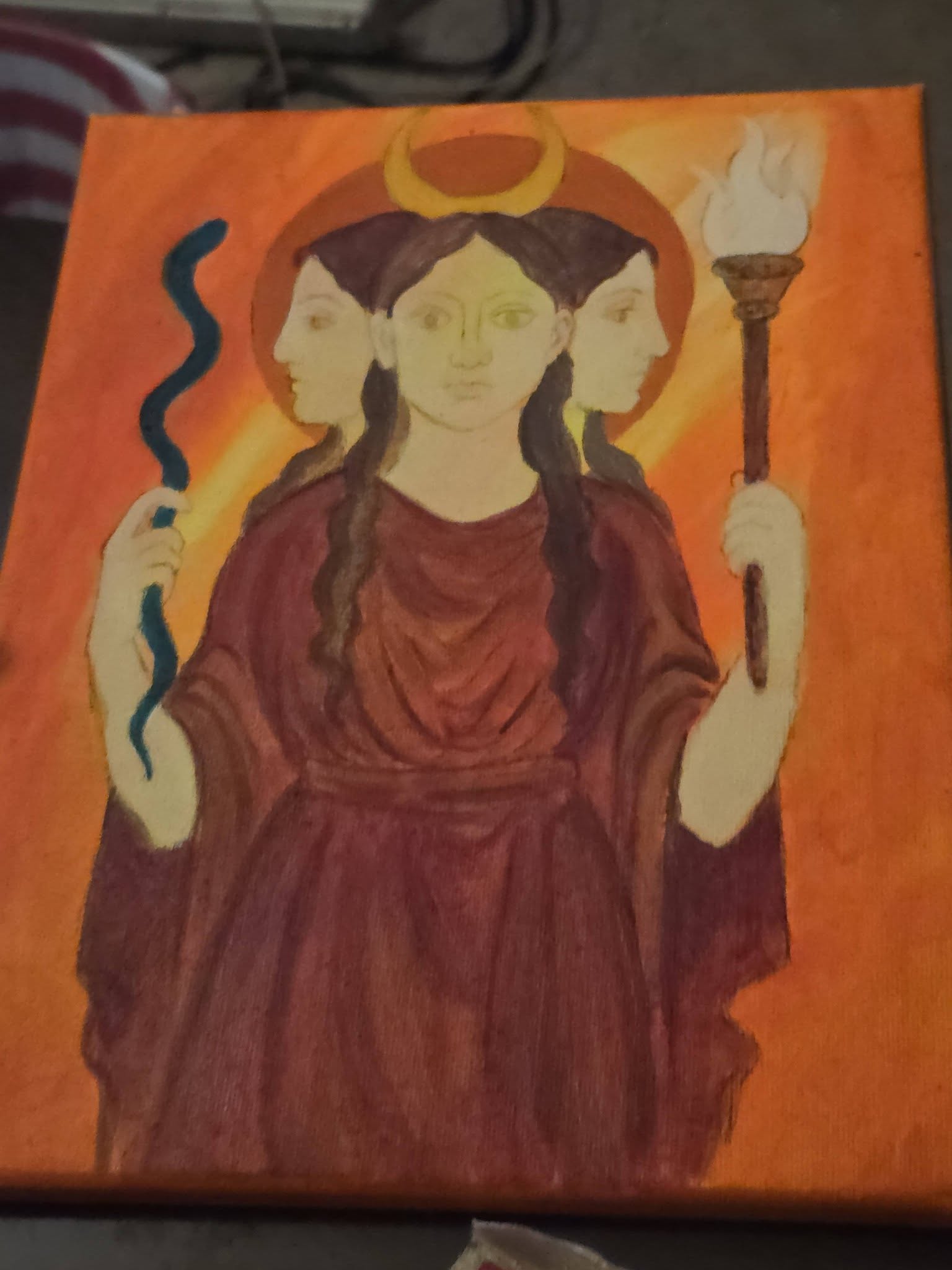 "Hekate Triformis" - Hand Crafted Mixed Media Spiritual Artwork